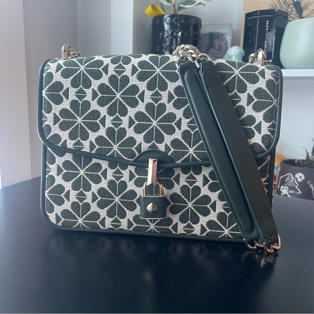Kate Spade Spade Flower Jacquard Locket Large Flap Shoulder Bag